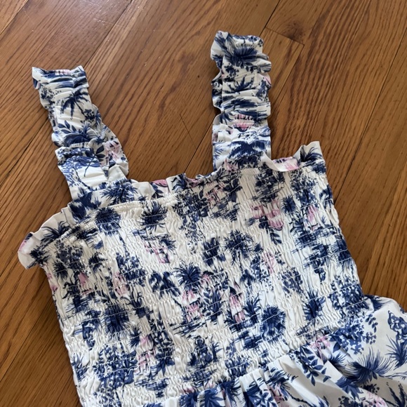 Abercrombie Smocked Maxi Dress with Blue and Pink Print - Picture 2 of 5